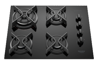 Cooktop 4 Bocas Preto com Mesa de Vidro e Tripla Chama Dako Supreme Bivolt
