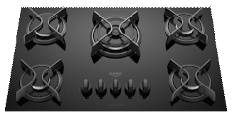Cooktop 5 Bocas Preto com Mesa de Vidro e Tripla Chama Dako Supreme Bivolt