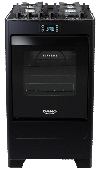 Fogão 4 Bocas Preto com Mesa de Vidro e Timer Digital Dako Supreme Black Glass Bivolt
