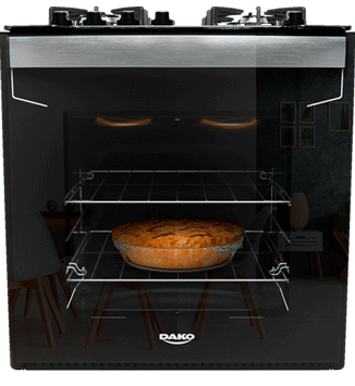 Fogão de Embutir 4 Bocas Preto com Mesa de Vidro e Timer Digital Dako Diplomata Grill Bivolt