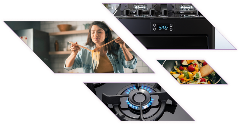 Fogão 4 Bocas Preto com Mesa de Vidro e Timer Digital Dako Supreme Black Glass Bivolt
