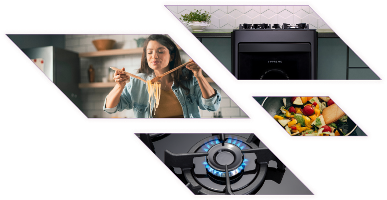 Fogão 4 Bocas Preto com Mesa de Vidro Dako Supreme Glass Bivolt
