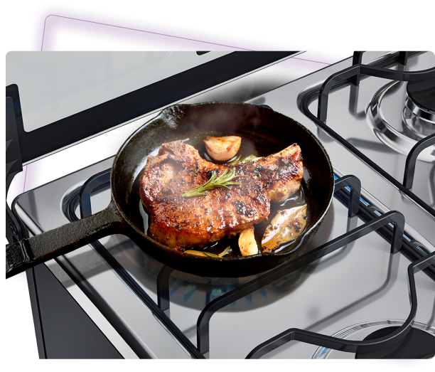 Fogão 4 Bocas Preto com Mesa Inox Dako Magister Bivolt